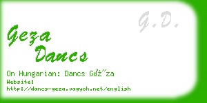 geza dancs business card